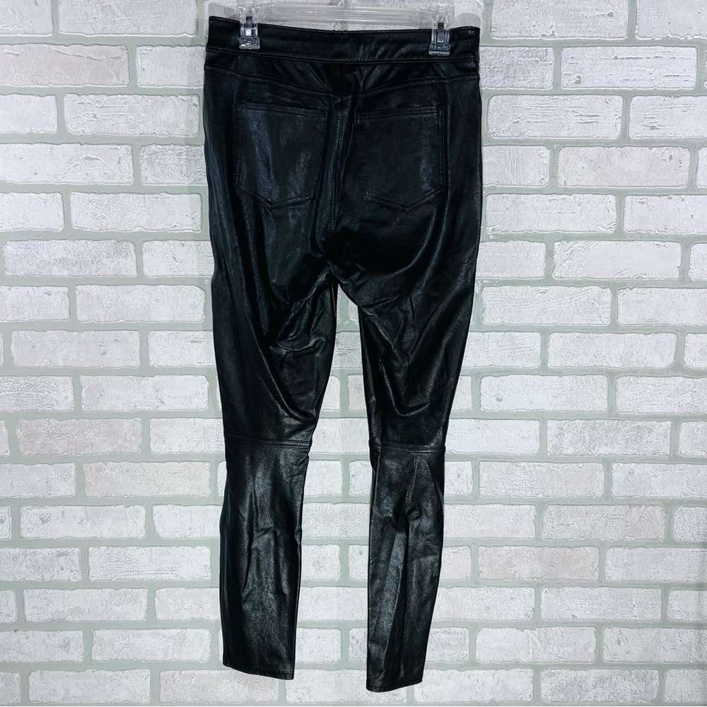 SPANX Black Skinny Faux Leather-Look Skinny Jeans in Noir Size M - Picture 7 of 10